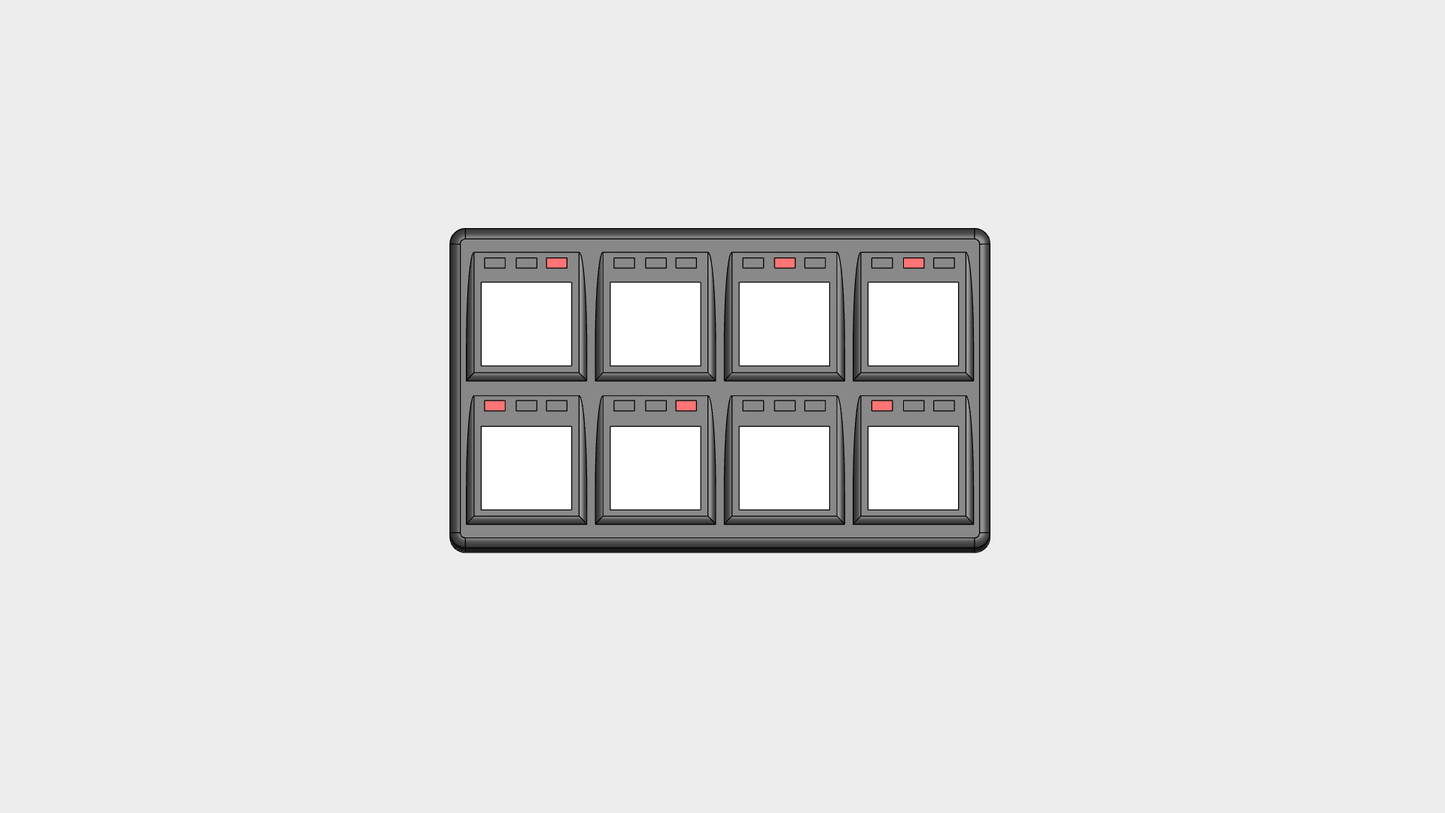 MoTeC 8 Button Keypad Mockup Panel