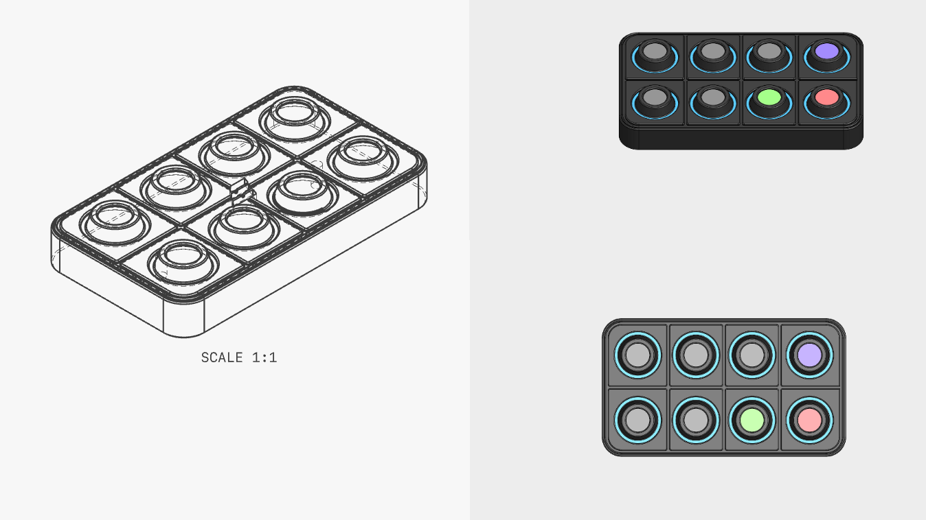 8 Button Blink/Aim Key Mockup Panel