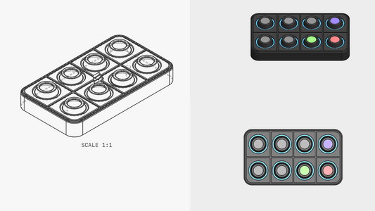 8 Button Blink/Aim Key Mockup Panel